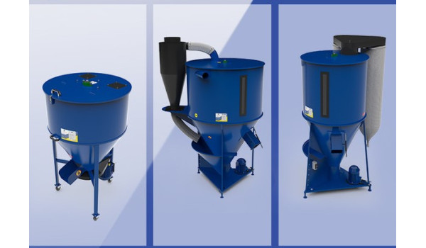 Vertical feed mixers