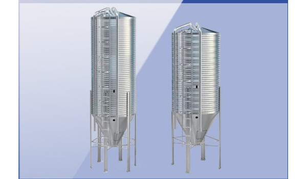 Galvanized feed storage bins